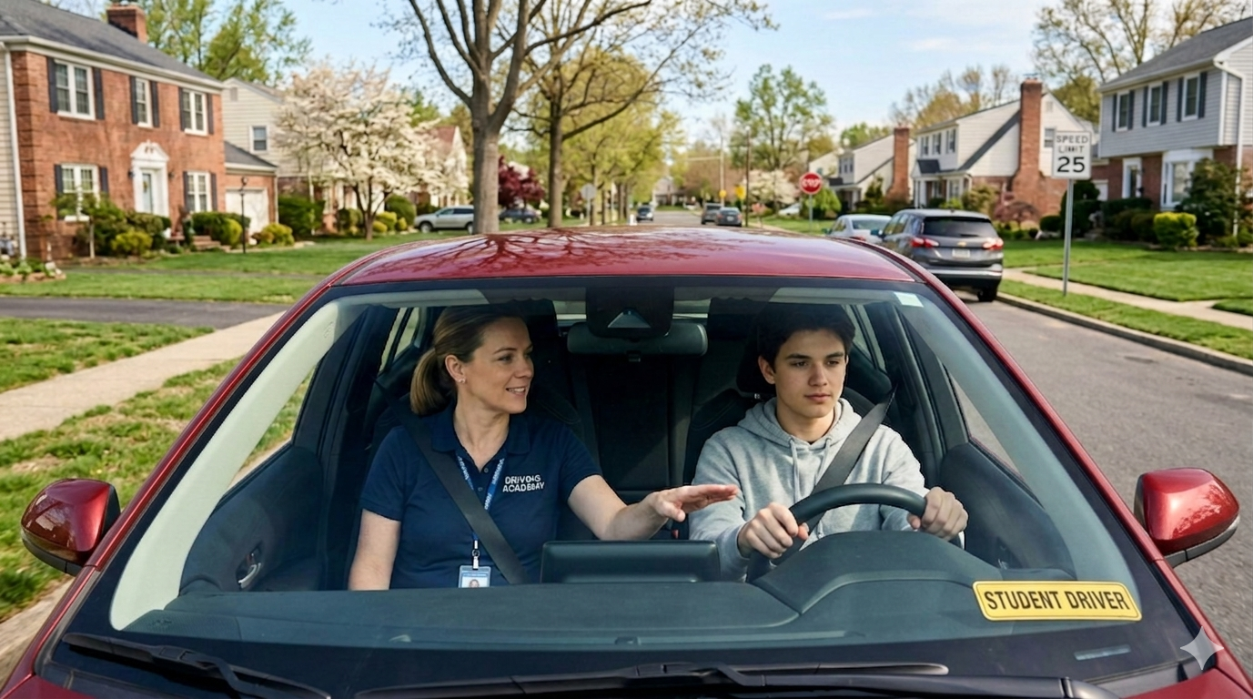 Driving lesson in Waltham Massachusetts